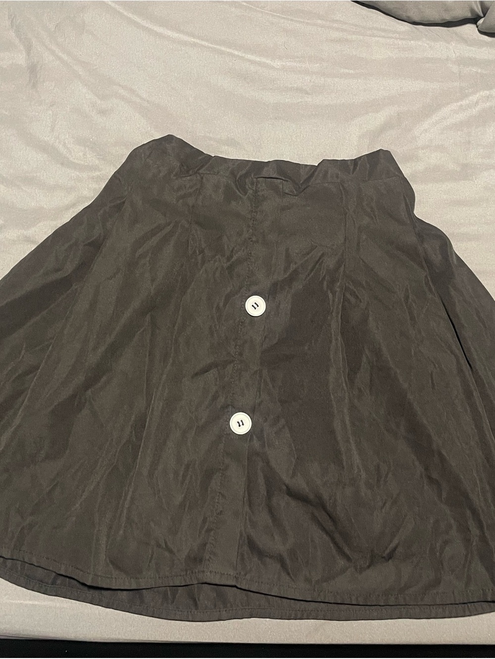 SHEIN Black A-Line Skirt with Front Buttons